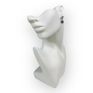 Vintage Purple Crystal Flower Earrings